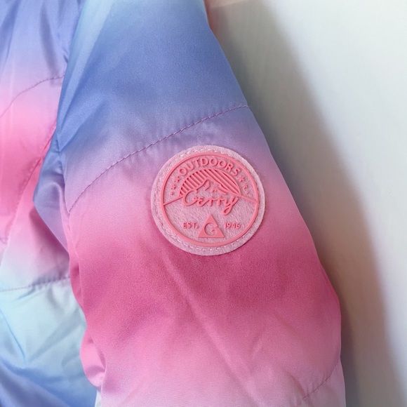 Gerry Weber Hood Quilted Puffer Jacket Pink Ombre - Picture 9 of 11